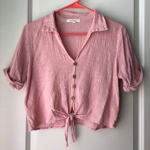 Pink Button Blouse
